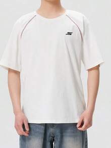 Skechers Men's Contrast Stitch Raglan Cooling Quick-Dry Crew Neck Short Sleeve T-Shirt - White - View 1