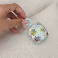 Fashion Creative Ocean Ugly Fish + Round Ring Earphone Case Suitable For AirPodspro3 New AirPodspro2 Protective Cover Pro Cute Apple AirPods4 Minimalist AirPods3 Personalized 1/2 Generation Women's Earphone Case Protective Cover Spring/Summer Earphone Case/Birthday Gift/Holiday Gift - Light Blue - View 7