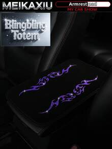 MEIKAXIU Totem Bling Bling Fabric Car Armrest Box Mat, Center Console Pad, Anti-Slip Mat, Aksesoris Dekorasi Mobil untuk Wanita - Edisi Totem Berkedip - View 14