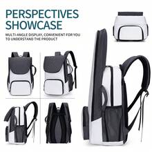 Multifunctional Badminton & Tennis Backpack, Fits 1-2 Rackets, Outdoor Sports Bag, Large White Tennis & Padel Bag With Shoe Compartment, 15.6" Laptop Sleeve, Mesh Pocket & Ball Bag - Durable Sports Racket Backpack For Men & Women, Multi-Sport Design Suitable For Pickleball, Gym, Travel, Sports Gear Bag | Sports Backpack | Durable Design - Multicolor - View 9