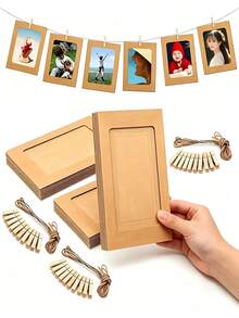 30PCS Paper Picture Frames, Kraft Paper Hanging Picture Frame Displays, Suitable For 4x6 Inch Frames, For Home Wall Decoration, School And Office Decoration. - Regular Model - View 3