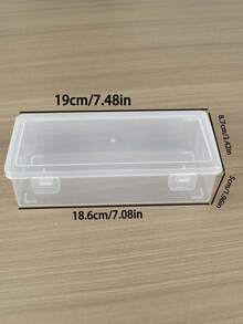 1pc Transparent Jewelry Box, Ring Necklace Box, Lipstick Cosmetic Storage Box, Stationery Box, Desktop Storage Box, Display Box, Glasses Box, Transparent Plastic Box, Desktop Cosmetic Jewelry Storage Box, Multi-Functional Compartment Small Box, Back To School Gift Box Storage - Clear - View 9