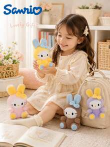 SANRIO 1pc Plush Keychain 12cm Rabbit Bag Charm Doll, Cute Soft Stuffed Pendant, Suitable For Backpack, Wallet, Car Decoration, Kawaii Gift For Girls, Students And Collectors, 4 Styles Available - Multicolor - View 5