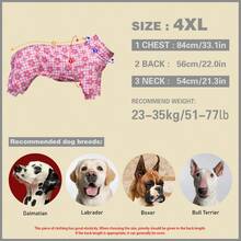 1PC Dog Shedding Hair Control Pajamas - Warm High Stretch Full Coverage Pet Rompers, Anti Licking & Bug Protective Jumpsuit For Small Medium Large Dogs, All Over Printing Dog Clothes - Cute Pink With White Gingham And Flower Pattern - Multicolor - View 15
