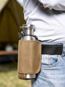 1pc MOLLE Tactical Water Bottle Storage Waist Bag, Adjustable Hook And Loop Drawstring, Thickened Tear Resistant Nylon For Hiking Cycling Outdoor Use - Multicolor - View 7