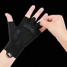 1 Pair Adult Unisex Half Finger Cycling Gloves, Spring/Summer Outdoor Bicycle Riding Sports Indoor Fitness Gloves, Anti-Slip, Slightly Elastic, Breathable, Palm Anti-Slip, Shock-Absorbing - Multicolor - View 3