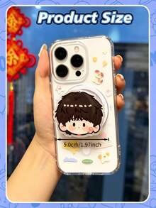 Custom Phone Case With Foldable Stand, Universal Phone Airbag Stand With Rotatable Feature, Kids Pet Celebrity Cartoon Customization, Acrylic Phone Stand - Multicolor - View 4