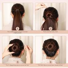 600Pcs Bobby Pins Hair Pin Set 4 Colors Silver Gold Brown Black Metal Wave Hairpins With Storage Box Non Slip Hair Clips Women Girls Hair Accessories For Updo Bun Bridal Hairstyle Wedding Daily Party Salon Hair Styling DIY Decor Long Short Thick Fine - 400 Hair Clips + 200 Hair Ties - View 5