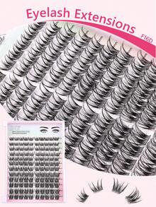 Individual Fluffy Lashes,Lash Clusters D Curl,12 Rows 12-16MM Mixed Lash Extensions,Soft And Natural Fluffy False Eyelashes Individual DIY Eyelash Extension At Home(F16) - C/D MIX - View 7