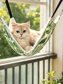 All Season Reversible Hanging Cat Hammock, Detachable, Machine Washable & Reusable, Suitable For Small To Medium Cats, Fits Living Room, Bedroom, Balcony And Cat House - Multicolor - View 5