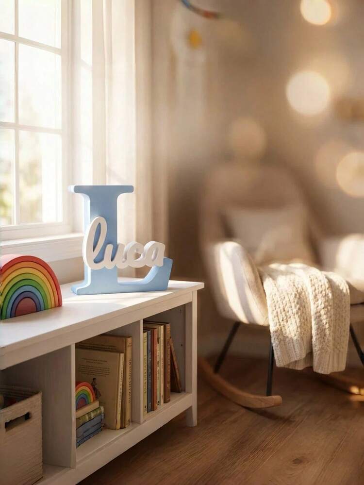 Custom Double-Layer Acrylic Bedroom Nameplate, Fashionable Capital Letter Door Sign, Customizable Font And Color, Elegant Personalized Wall Decor, Brighten Bedroom Entrance, Add Unique Home Charm To Living Space - Multicolor - View 3