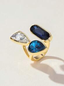 Nocturel Gemstone Decor Ring - Royal Blue - View 1