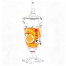 0.8 Gallon/ 3 Liter Glass Beverage Dispenser With Stainless Steel Spigot On Glass Pedestal, Decorative Mason Drink Dispenser For BBQ, Picnic, Pool Party, And Social Events - View 7