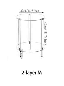1pc Transparent Acrylic Side Table, Modern Minimalist Square Or Oval Bedside Cabinet, Storage Rack, Suitable For Home Living Room, Bedroom, Bathroom, Hotel, B&B, Party, Holiday And Event - Multicolor - View 3