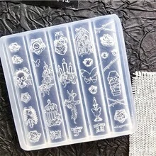 Baroque Gear Clock Mechanical Wing Steampunk Style 3D Nail Art Accessories Silicone Nail Mold - Clear - View 9