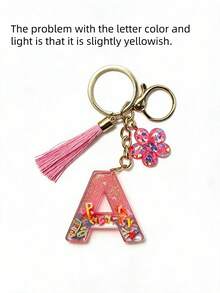 Colorful Flower Pendant Keychain, Suitable For Matching With Bags - Pink - View 7