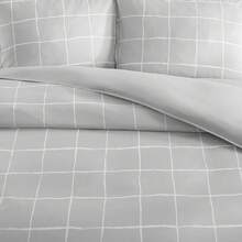 Queen Size Zander Microfiber Duvet Cover Set |   White Cityscape Urban Modern Bedding |   Ultra Soft Double Brushed Hotel Quality |   Wrinkle Free Stain Resistant Hypoallergenic |   Machine Washable Easy Care All Season Breathable - White - View 11