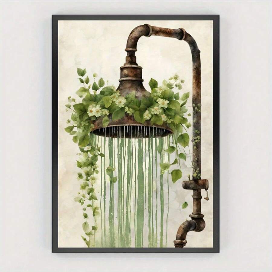 1pc Wall Art, Vintage Poster, Small White Daisy Shower Art Print, Botanical Floral - A - View 1