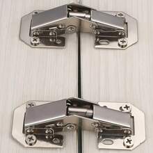 2pcs Stainless Steel Concealed Cabinet Hinges, 90° Spring Buffered, Surface Mount No Drilling With Screws, Quiet Soft Close Design, Suitable For Frameless Doors, Durable Metal Texture, Easy Assembly - Multicolor - View 7
