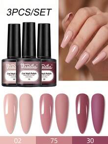 Conjunto de Gel para Unhas Visuatia com 3 Peças Multicolorido, 3 Combinações de Cores Populares, Design de Arte de Unhas com Cura Dual LED/UV, Gel para Unhas Removível, Efeito de Cor Rica e Brilhante, Adequado para Uso Diário e Feriados, Presente DIY para Mulheres em Casa - Multicolorido - Visão 2