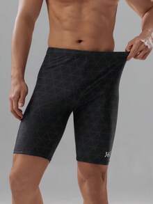 361degree New Men's Racing Bermuda Swim Trunks, Drawstring Waist, Breathable Quick-Dry High-Stretch Fabric, Letter Print Fashionable Design, Suitable For Hot Springs, Kayaking, Paddleboarding, Surfing, Rafting, Beach Volleyball, Teenagers, Adults, All Seasons - Black - View 4