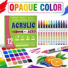 Juego de rotuladores acrílicos, bolígrafos de pintura acrílica de colores ricos, adecuados para principiantes y creadores profesionales, se pueden usar en papel, lienzo, piedra, regalos DIY hechos a mano por estudiantes, disponible en 12/24/36/48/63/72/84/120 piezas - Conjuntos - Ver 7