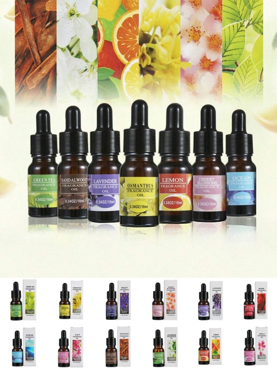 1-4 Bottles Dropper Essential Oil, 12 Plant Extracts, Suitable For Humidifier, Car Fragrance, Aroma Diffuser, Candle Making, Air Purification, Fresh Air Fragrance, Valentine's Day Gift, Valentine's Day Supplies And Wedding Supplies - Multicolor - View 1