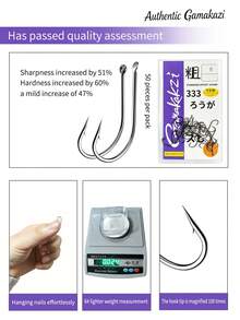 26 Imported GamakatsuGenuine Titanium Alloy All Titanium Crooked Mouth Tube Fu Wan Shi Fish Hook Sliding Mouth Yellow Spicy Ding - Full Titanium Long Handle Crooked Mouth Pill With Thorns [Gamma] - View 4