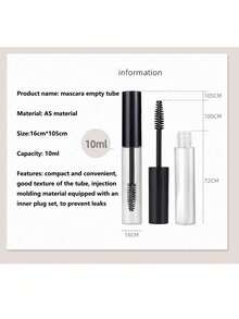 10/5/3/1pc 10ml Empty Mascara Tube, 0.34oz Cosmetic Container, Reusable Makeup Tool Mascara Bottle, Makeup, Vanity, Travel, Makeup Accessories, Travel, Special Offer, Travel Essentials - Multicolor - View 4
