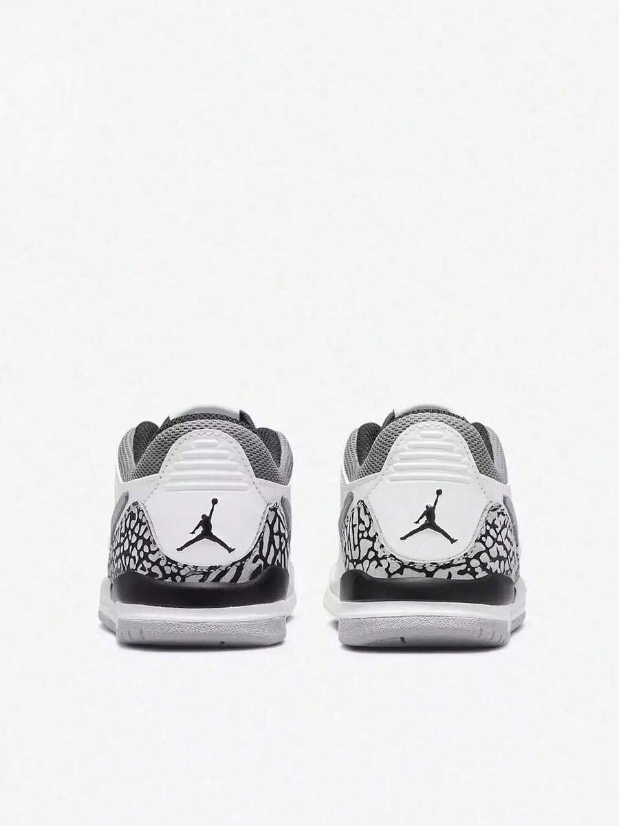 Adidas JORDAN小童低筒透氣經典運動籃球鞋 - 黑白色/灰色 - 查看 1
