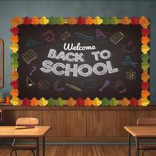 1 Roll Autumn Bulletin Board Border, Autumn Classroom Decor, Maple Leaf Bulletin Board Decoration, Suitable For Autumn Thanksgiving Back To School Classroom Office Blackboard Door Wall Decoration - 1 Roll - View 4