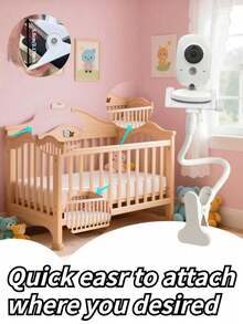 1pc/ Brand New 360° Rotating Security Monitoring Bracket, Flexible Spiral Base Phone Holder (21cm/41cm), With Camera Mount, Universal Bedside Bracket, Suitable For Smartphones, Home Security Cameras And Baby Monitors (Please Watch Video For Operating Instructions When Purchasing) - Clip-on Style - View 5