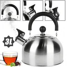 2.5L Stainless Steel Whistling Kettle Heat Resistant Handle Scratch Rust Proof Durable Stove Pot For Home Kitchen Daily Boiling Water Use - View 1