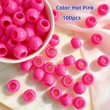 100pcs 10x12mm Acrylic Smooth Large Hole Beads, Random Mixed Color Beads For Jewelry Making, DIY Bracelets, Necklaces, Bag Charms, Handmade Crafts, Meet Your Design Needs - Multicolor - View 22