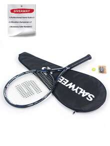 SALYWEE UNI360 Premium Professional Tennis Racket, T800 Full Carbon Fibre, Ultra-Light 280±10g Strung, 105in² 16x19, 52-62lbs, 340mm Balance, Power & Control, Navy Blue Spray Paint, Stable Racket, Suitable For Pro Player, Best Gift For Boyfriend & Girlfriend - Multicolor - View 11