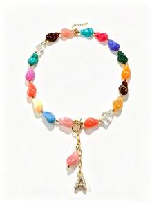 1Pc Chunky Beaded Choker Necklace For Women Statement Necklace With Gold LettersAdjustable Beach Summer Jewelry Boho Necklaces - 1pc - View 14
