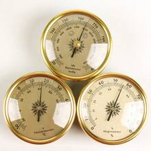 Gold Thermometer & Hygrometer, Fishing Enthusiast Outdoor Weather Barometer, Metal Material - Gold - View 2