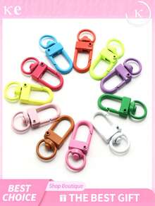 100/50/20/1pc Vibrant Metal Keychain Hooks With Swivel Clasp And Heavy Duty Lobster Claw, Suitable For DIY Jewelry And Bag Accessories - Mixed Colors - View 4