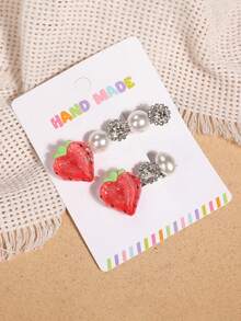 2 piezas de pinzas para el flequillo divertidas, creativas, versátiles y originales con frutas, strass y perlas - 26814 - Ver 6