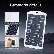 2V 5W Mini Portable Solar Panel Module, Polycrystalline Silicon Solar Panel, Suitable For Outdoor Camping, Hiking, DIY Project Power Supply - White - View 1