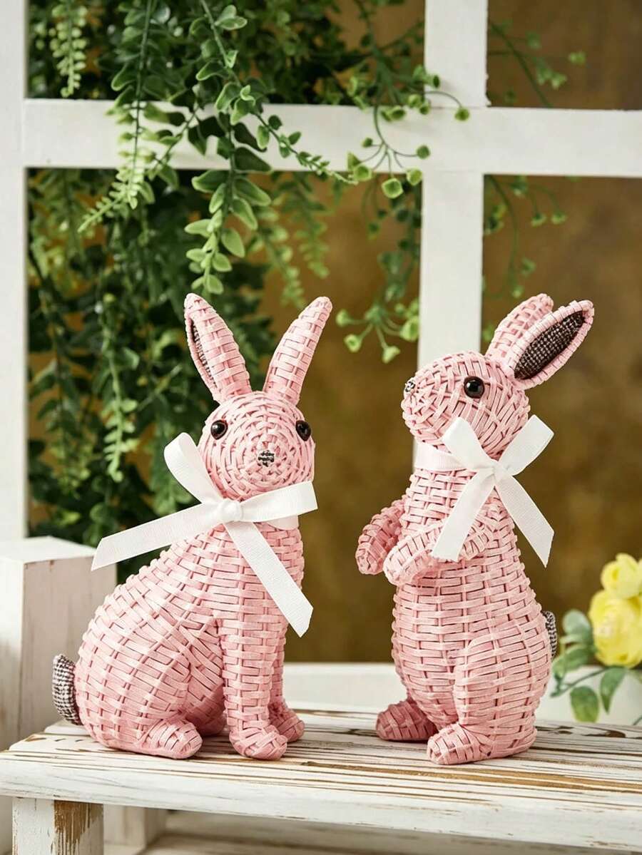 1件卡通兔子造型裝飾品，適用於臥室與客廳（購買前請注意尺寸）