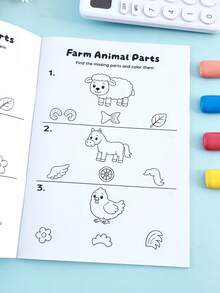 Children's Fun Find & Match Missing Matching Workbook, Early Education Cognitive Matching Coloring Book, Back To School Learning Support Material, Teacher Classroom Reward Notebook - Find the Missing Color - View 3