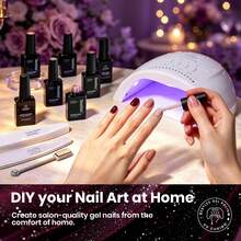 Beetles 23PCS 20 Colors 7.5ML Purple Gel Nail Polish Set, Base Coat, Glossy & Matte Top Coat, Purple, Mauve, Burgundy, Red, Pink, Nude, Glitter & Cat Eye UV LED Soak Off Gel Polish - 23 pcs 20 Colors Pink Nude Glitter Cat Eye - 查看 6