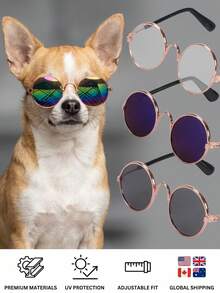 PETSIN 1pc/2pcs Resin Pet Sunglasses, Hiphop Solid Color Big Frame Style Pet Glasses For Cats And Dogs, Suitable For Daily Wear And Photo Shoot - Multicolor - View 3