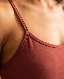 Basic Women's Spaghetti Strap Tank Top - 鏽棕色 - 查看 5