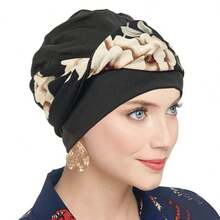 1pc New European & American Fashion Street Style Printed Headscarf Hat Twisted Headband Cap Floral Headwrap - Multicolor - View 8