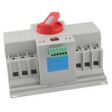 3P 110V Automatic Transfer Switch, Miniature Circuit Breaker Type Switch, Red Handle, 125A - Grey - View 9