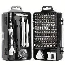Kit de Reparación de Relojes 115 Piezas, Herramientas con Abridor de Caja y Barras de Resorte para Ajustar Correas y Cambiar Baterías, Regalo para Aficionados de Relojes - Negro - Ver 7