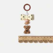 1PC Vintage Polka Dot Bow Bear Keychain, Cute Beaded Bag Charm, Kawaii Backpack Pendant, Key Ring Accessory, Gift For Girls - Multicolor - View 8