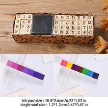ZABC 41 piezas Juego de sellos de tinta, 40 piezas Sellos de símbolos alfabéticos y numéricos, Sellos pequeños DIY, 2 estilos disponibles: impresos y manuscritos. Regalo de Navidad para familiares y amigos; Regalo de graduación para compañeros de clase. - Multicolor - Ver 29